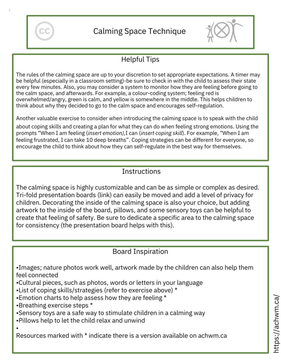 Facilitator Guide - Calming Space Technique Facilitator Guide - Calming Space Technique
