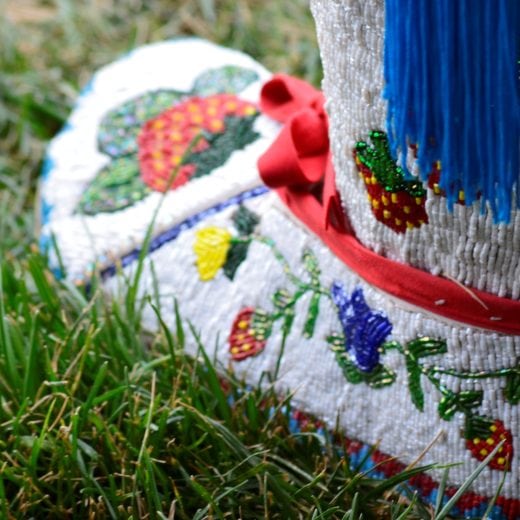 A aboriginal moccasin with beautiful handcrafted bead work